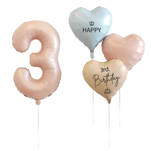 小红书32寸粉色数字铝膜气球儿童宝宝一周岁生日快乐派对拍照道具