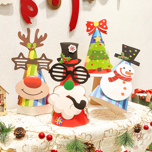 圣诞节装饰圣诞帽儿童幼儿园活动手工DIY材料包装扮头饰道具布置