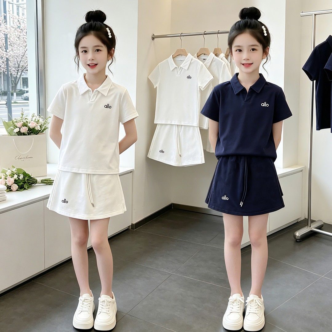 女童夏季学院风短袖短裙套装裙