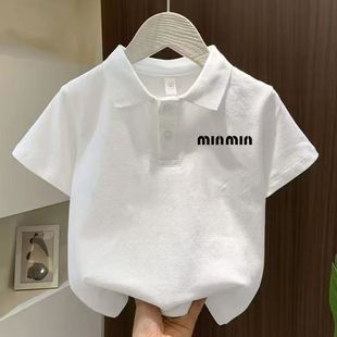 男女童polo衫 吸汗洋气卡通男女童上衣 纯棉中大童短袖 T恤儿童夏季