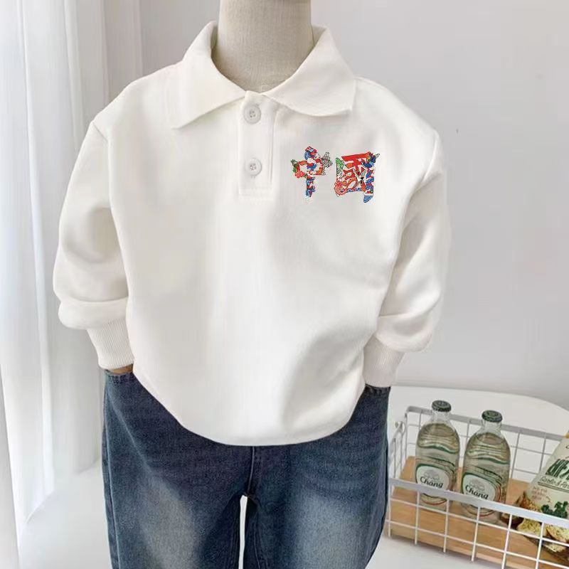 中小童装纯棉长袖t恤polo衫春秋男女童翻领上衣韩版儿童潮流卫衣