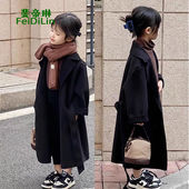 百搭衫 儿童洋气外套呢子加厚韩版 秋冬女童毛呢大衣中长款 2025新款