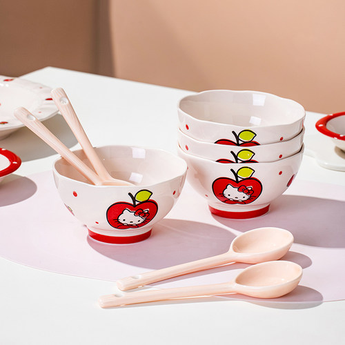 HelloKitty釉下彩陶瓷碗勺套装