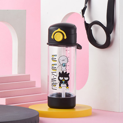酷企鹅塑料水杯便携防摔运动大容量可爱卡通直饮水杯女学生喝水杯