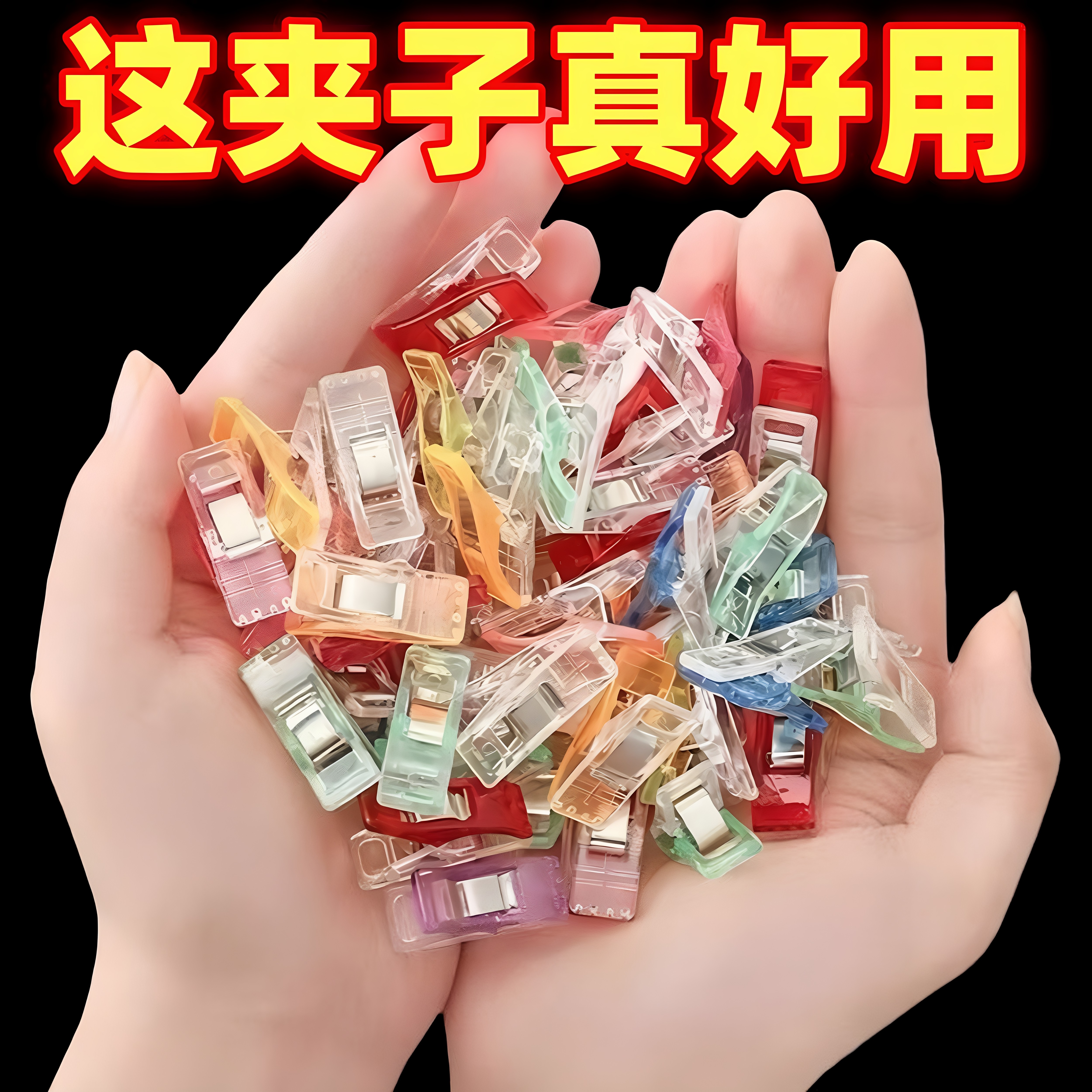 缝纫定位夹力子定型夹工艺塑料包边夹塑料小夹子彩色服装夹子diy