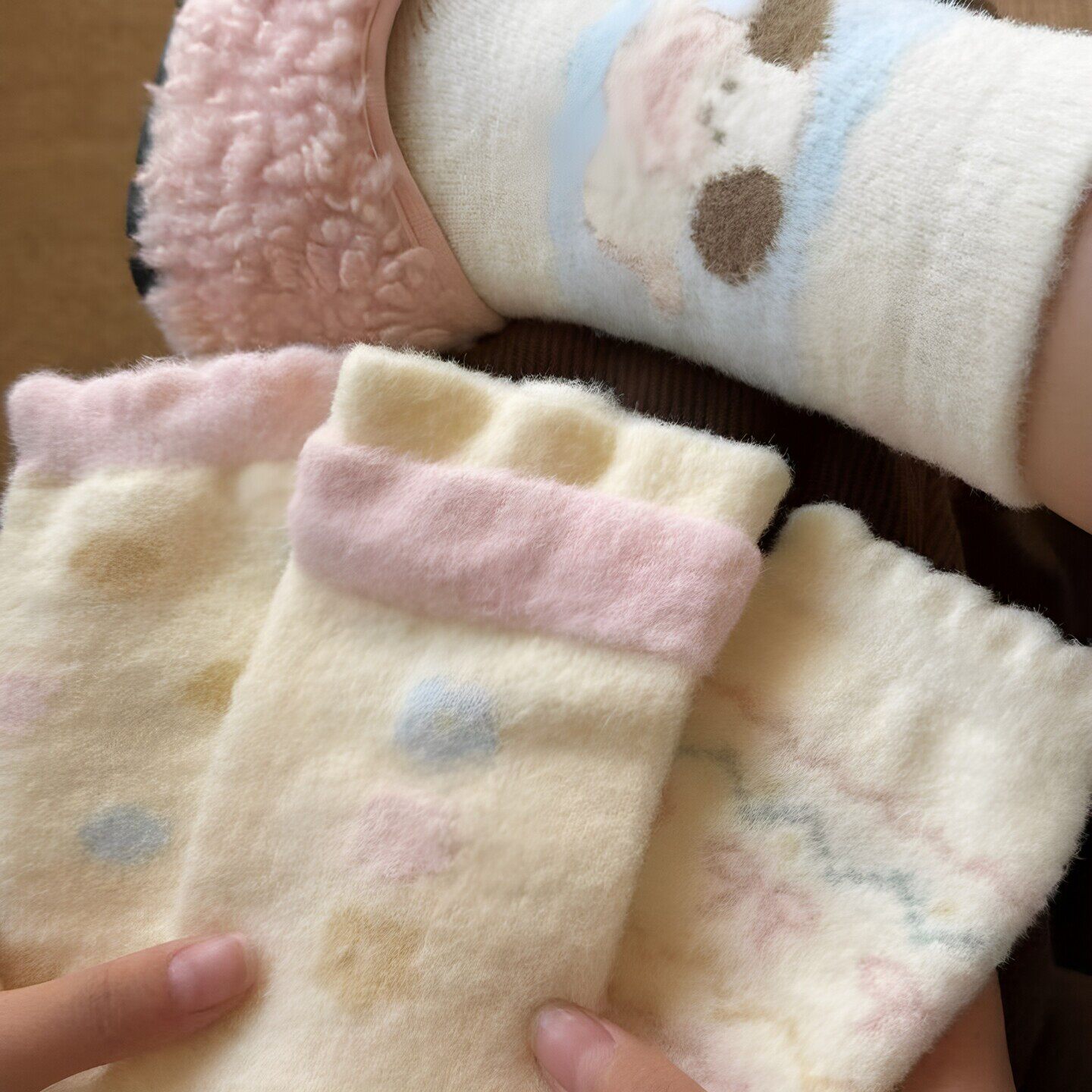 女童冬季可爱毛绒绒袜子小女孩