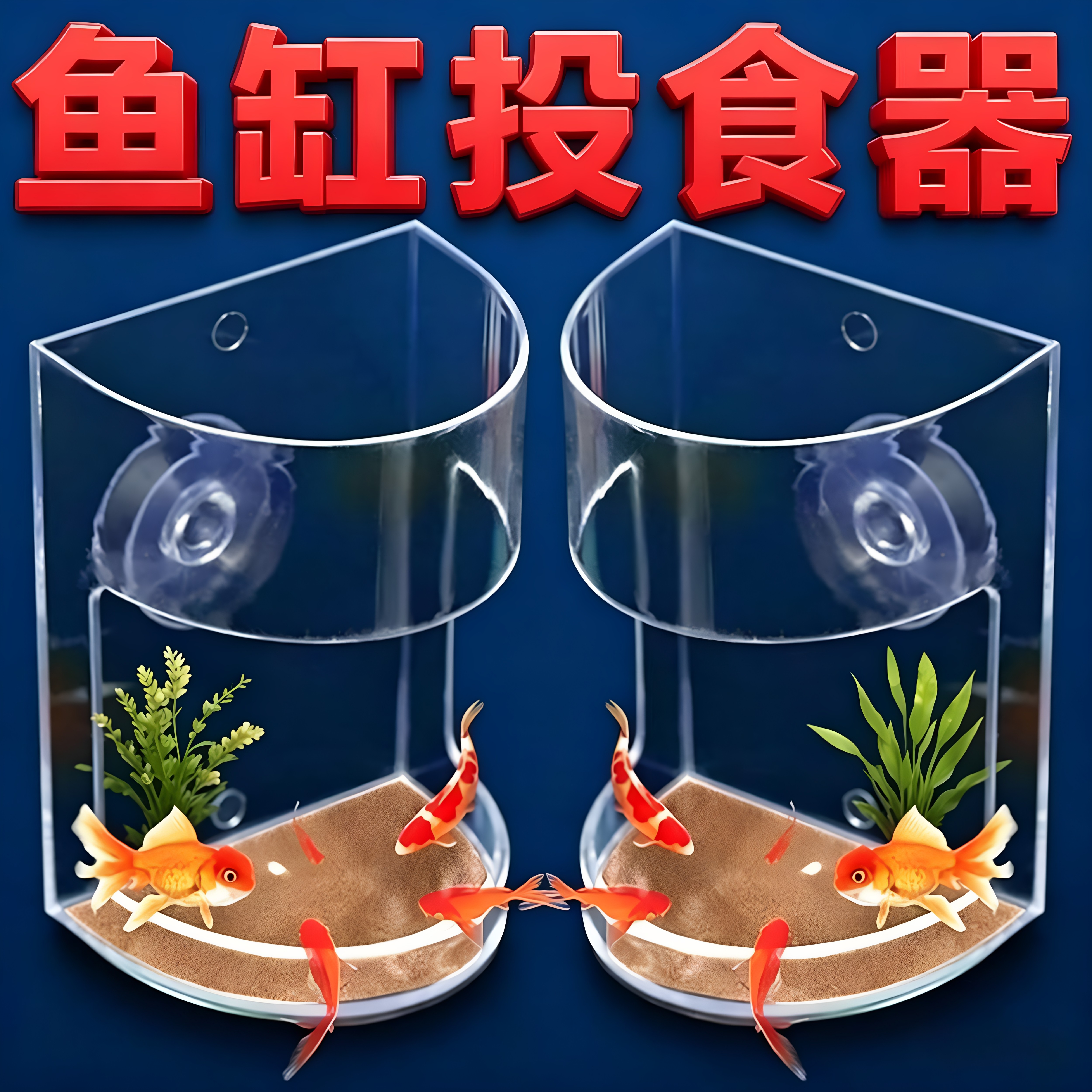 鱼缸喂食器透明壁挂式喂食管小型投食管亚克力小鱼通用悬浮喂食器