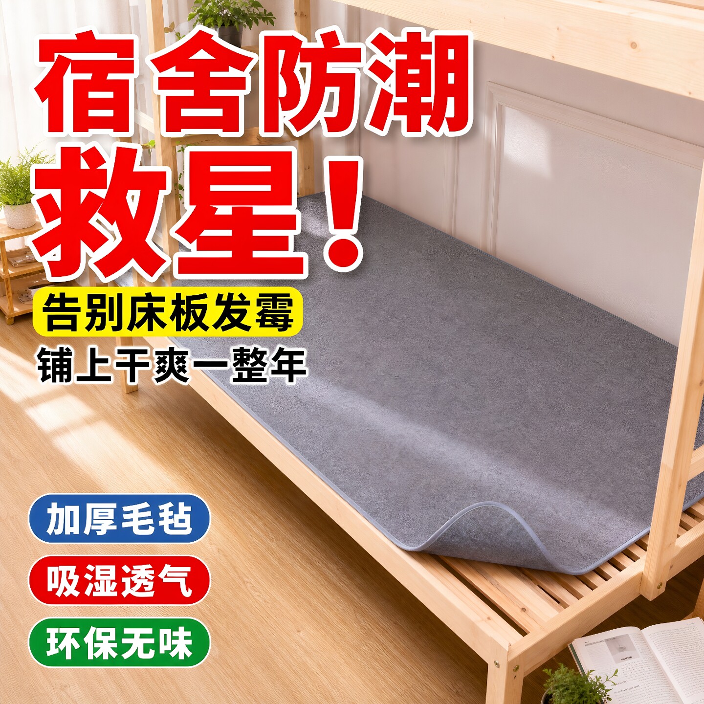 四季通用学生宿舍防潮垫床上用防湿防霉防螨虫榻榻米隔湿毛毡垫子