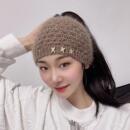 秋冬手工针织发带女保暖护额头套女遮白发头饰神器头箍毛线发带帽