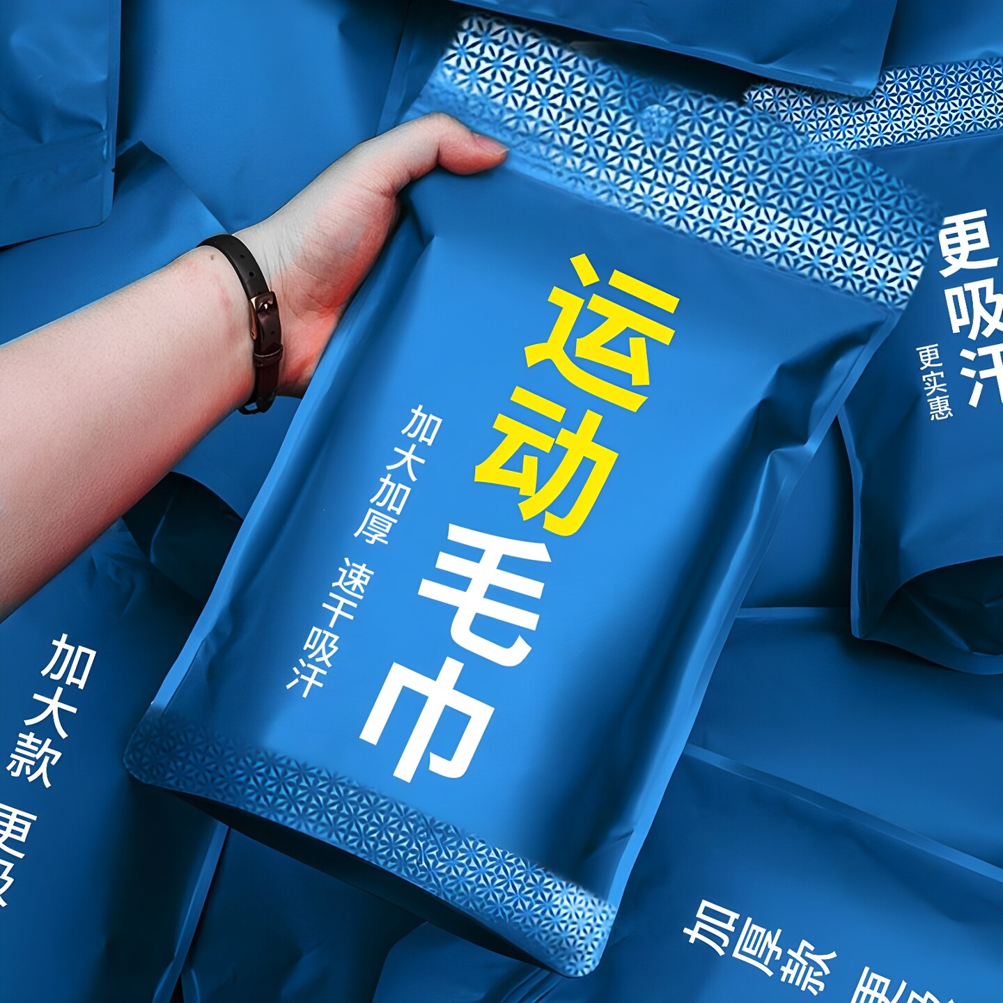 运动擦汗毛巾手腕擦汗巾吸汗速干冰丝黑科技冷感健身跑步男女通用