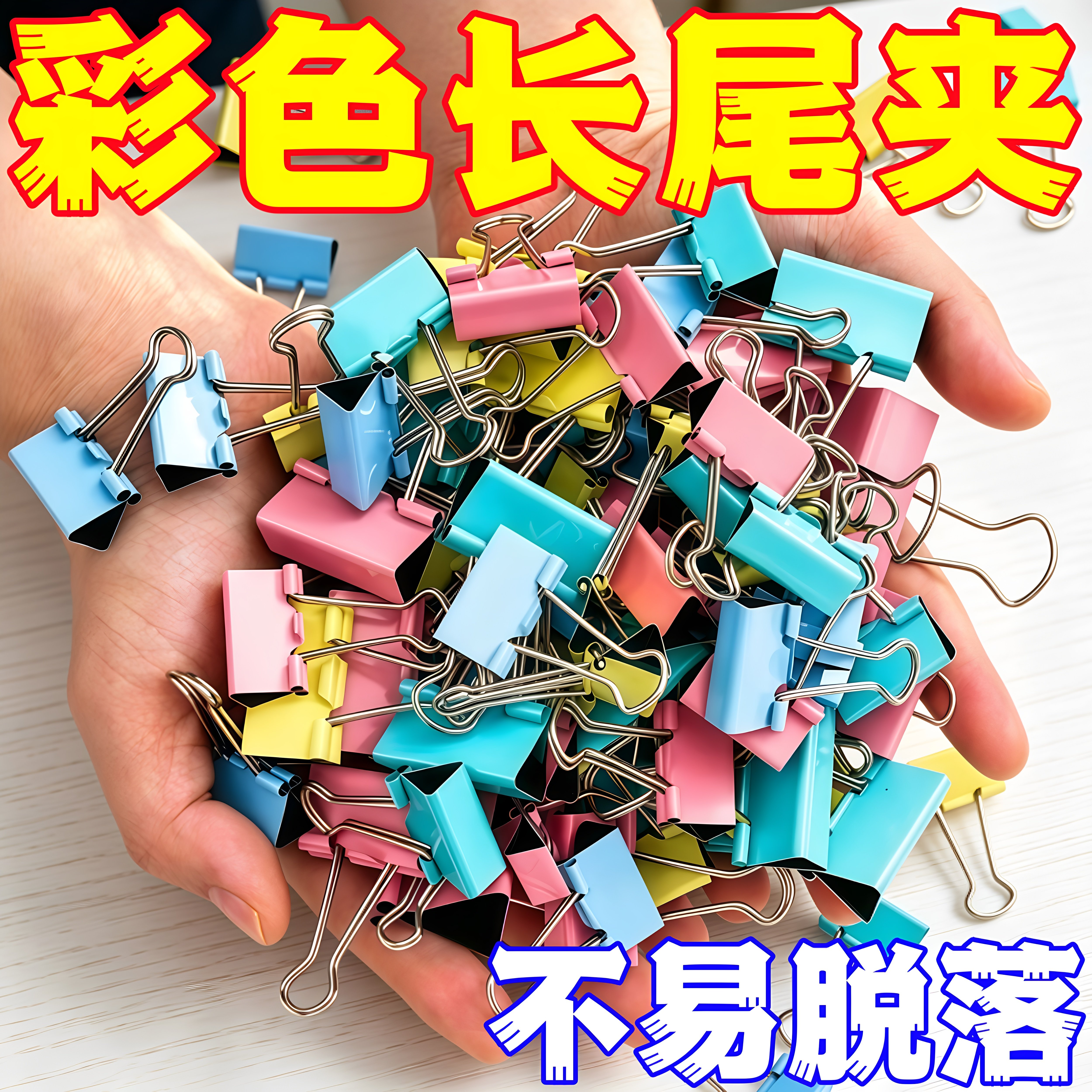 长尾夹燕尾夹票据铁夹子文件试卷固定书本耐用装订文具收纳文件夹