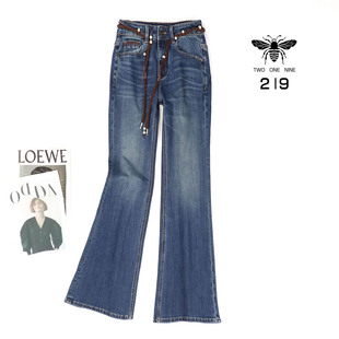 微喇裤 显瘦修身 女 民族风刺绣洋气弹力牛仔裤 219欧货小蜜蜂秋新款