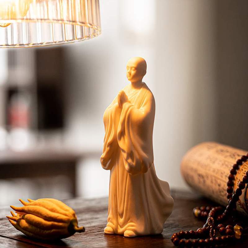 和尚装饰人物客厅小家居创意中式博古架久造禅意书房摆件摆设陶瓷