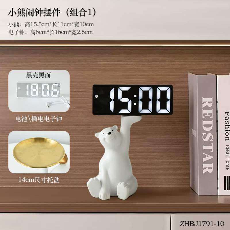 台式酒柜电子卧室玄关摆闹钟时钟钟表电视柜桌面客厅数字摆件镜面,家居饰品,装饰摆件,淘宝优惠券,粉丝福利购,淘宝优惠卷