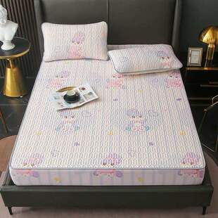 定制儿童床笠款凉席床罩榻榻米三件套乳胶单件卡通冰丝夏季夏天