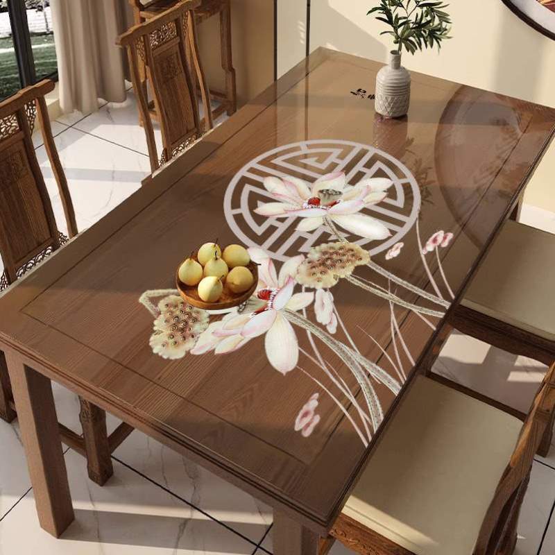 防水垫中式桌布茶几垫定制茶桌桌垫免洗餐桌PVC防油垫布实木透明