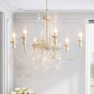 水晶蜡烛风餐厅吊灯卧室复古灯温馨奶油凯乔法式客厅轻