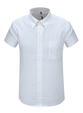 MY148美尔男式夏季短袖衬衫 亚麻休闲商务上衣 白色 时尚都市免烫