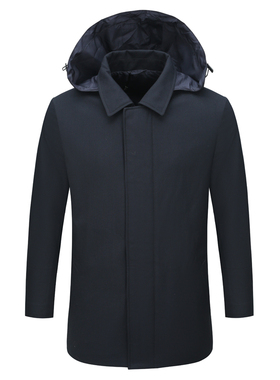 SF340路秋冬男式风衣 羊毛拉链商务休闲保暖防风外套 时尚都市