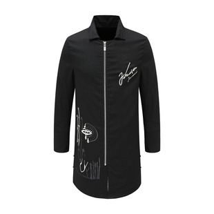 H1169春秋男式棉衣 天丝麻拉链防风棉服 时尚都市 黑色