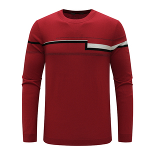 Q1701九牌男士长袖羊毛衫 绵羊毛圆领商务休闲百搭保暖上衣