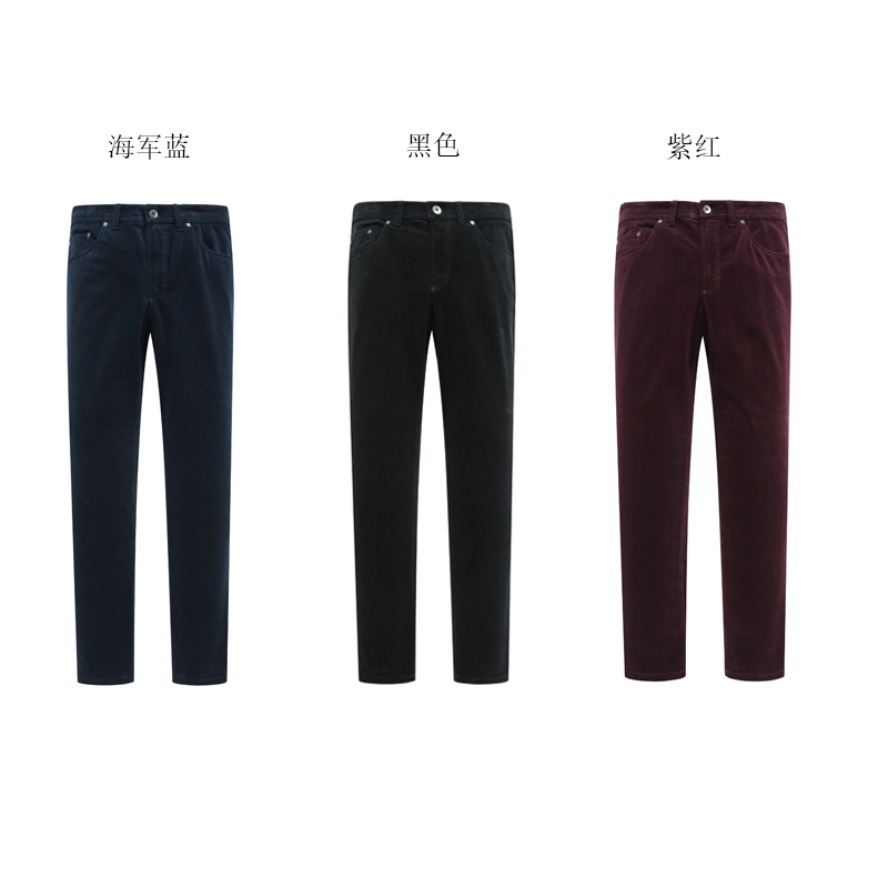 AB798嘎秋冬男式休闲裤 棉中腰修身商务休闲长裤 突尼斯灯芯绒