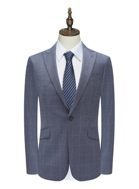 B1663鸟男式春秋西服 绵羊毛两粒扣后中开衩商务西装 216065