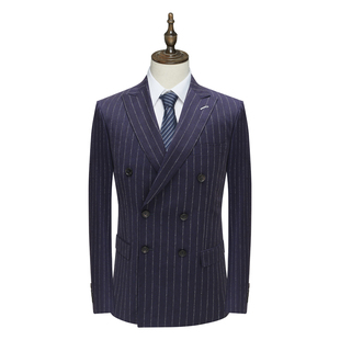 196051 商务西装 B1437鸟牌男春秋西服 绵羊毛两粒双排扣双开衩修身