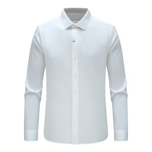棉百搭商务休闲上衣免烫 衬衫 白色 长袖 F3620恺春秋男式