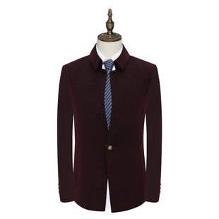 都市 AB590邦纳秋冬男式 时尚 羊毛休闲保暖外套 暗红 毛呢大衣