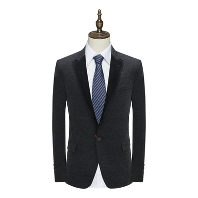 AB994邦纳男式春秋西服 羊毛一粒扣后中开衩商务休闲西装 黑色