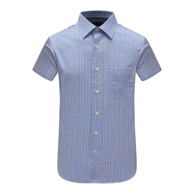 SA58萨男夏季短袖衬衫 棉意大利面料休闲上衣免烫 蓝色