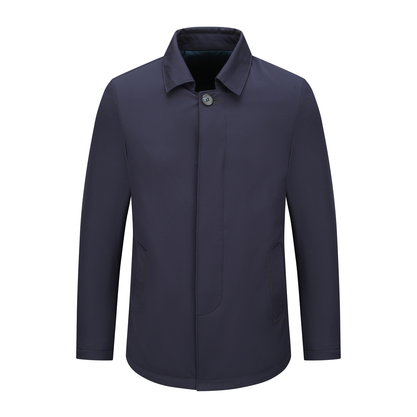 H1237秋冬男式羽绒服 白鸭绒商务休闲保暖防风外套 深蓝色