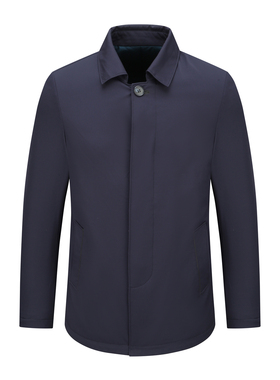 H1237秋冬男式羽绒服 白鸭绒商务休闲保暖防风外套 深蓝色