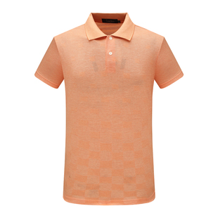 AB1471邦纳男式夏季短袖T恤 棉翻领套头休闲商务上衣 桔色