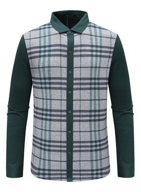 SF118路男式春秋稍厚长袖衬衫 棉百搭时尚商务休闲上衣