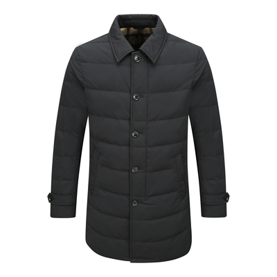 H1248冬季男式羽绒服 白鸭绒商务休闲保暖防风外套 黑色