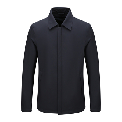 H1249春秋男式夹克 拉链立领舒适休闲外套 时尚都市深蓝色