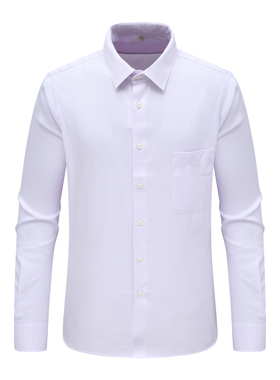 MY113美尔男式春秋长袖衬衫 棉休闲商务上衣 紫色 时尚都市免烫