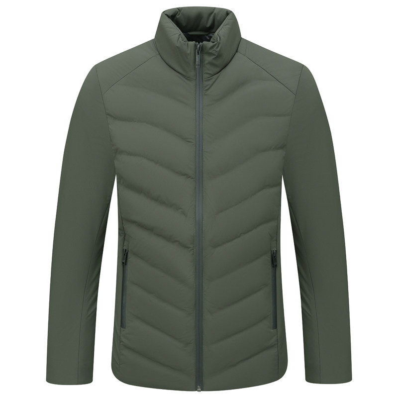 Y1469路易秋冬季男式羽绒服 白鸭绒拉链商务休闲保暖防风外套