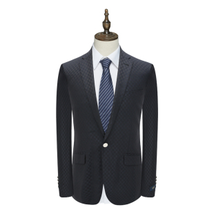 H1443乔春秋男西服棋盘格一扣后中开衩商务西装外套J033BG0019