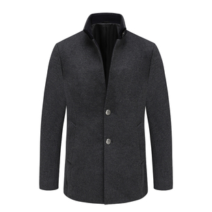 时尚 AB201邦纳秋冬男式 外套 羊毛休闲保暖中长款 都市 毛呢大衣