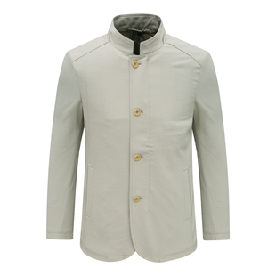 DS147佛L帝N春秋厚度男式夹克 羊毛拉链直排扣立领休闲外套