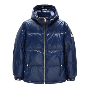 H1346冬季男式羽绒服 白鸭绒商务休闲保暖防风外套 蓝色
