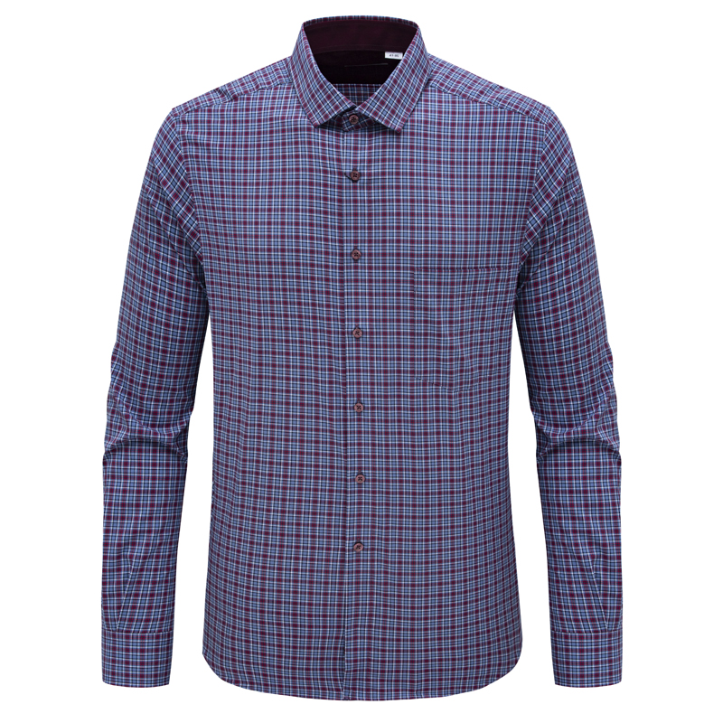 LS28芙L克S男式春秋长袖衬衫 棉百搭商务休闲免烫上衣 时尚都市