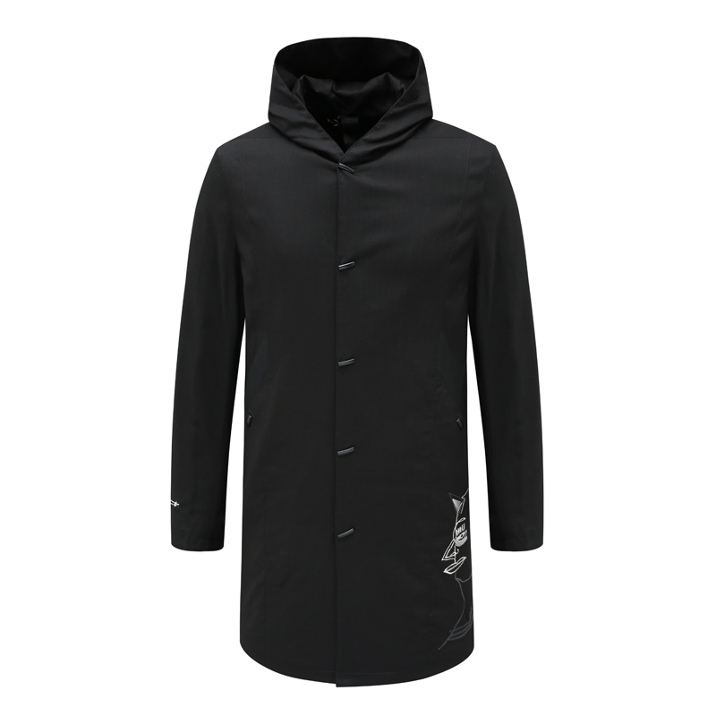 H1081春秋男式棉衣 连帽直排扣防风棉服 时尚都市
