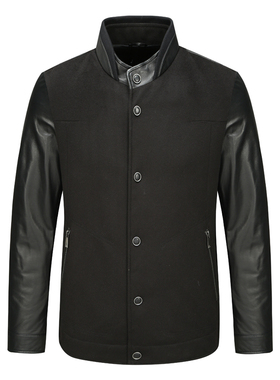 Y1616路易春秋男士皮衣 羊皮革拉链商务休闲外套时尚都市