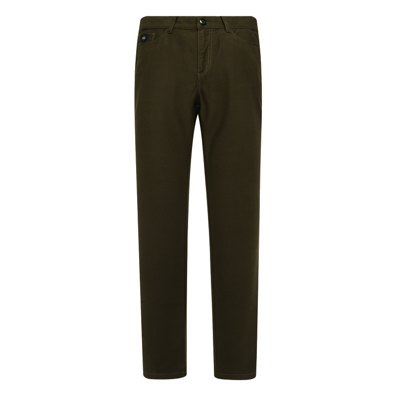 Y1539路春秋男式休闲裤 棉中腰修身商务休闲长裤弹力 深棕色