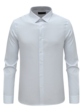 KN39康L尼L男春秋长袖衬衫 棉百搭商务休闲上衣免烫 浅蓝色