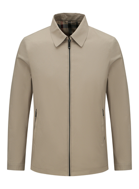 H1235代工厂春秋男式夹克拉链翻领舒适休闲外套 时尚商务简单大气